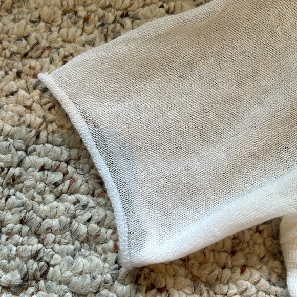 sheer block white knit top - Picture 3 of 5